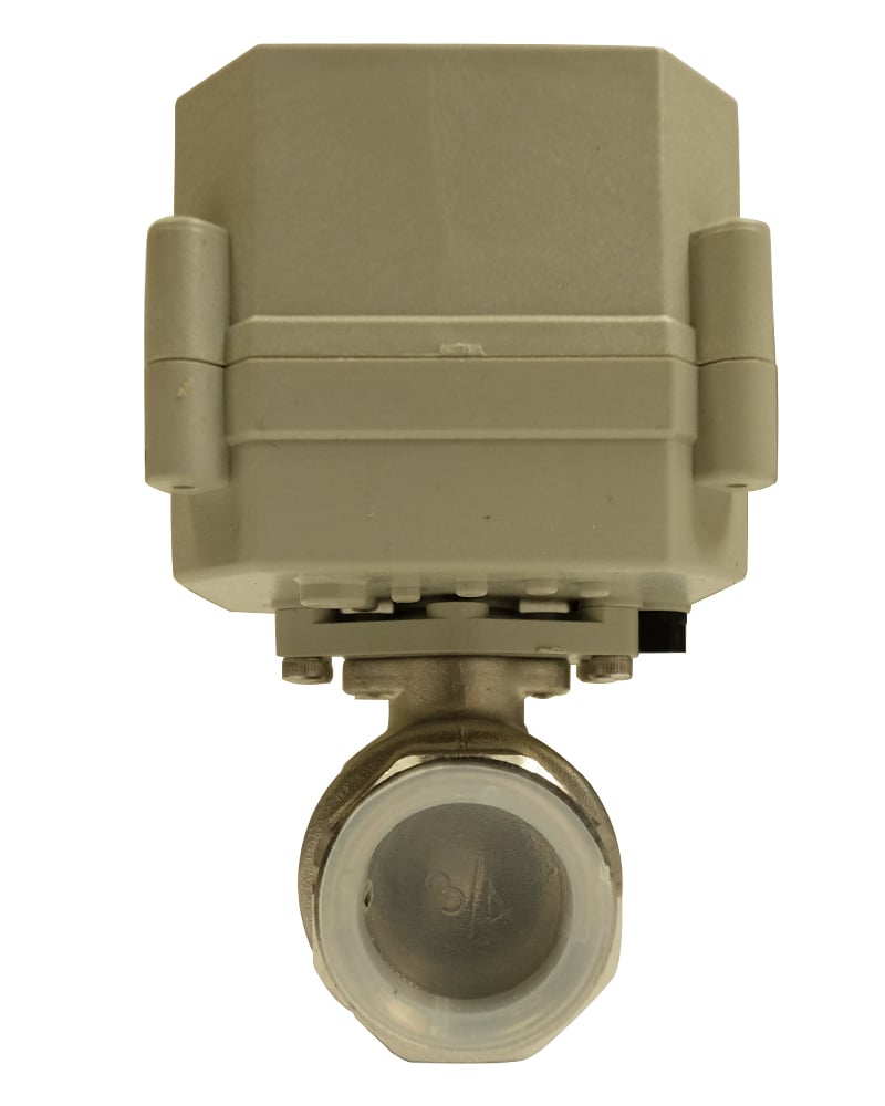 3/4 inch motorized stainless steel ball valve side view